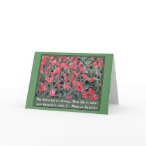 Varigated Pink and White with Aurelius Quote Greeting Card