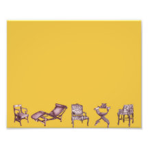 Various chairs in mustard photo art