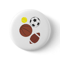Various Sports Balls  Button Badge