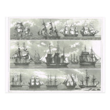 Various types of rigging postcards