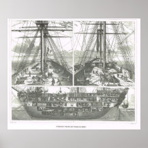 Various views of French ships Poster