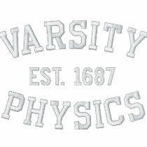 VARSITY, PHYSICS, EST. 1687 black and white Embroidered Shirt