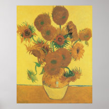 Vase 15 Sunflowers, van Gogh Vintage Impressionism Posters