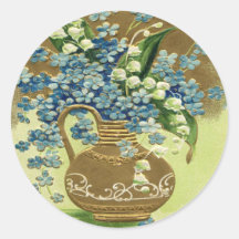 Vase of Blue and White Flowers Stickers