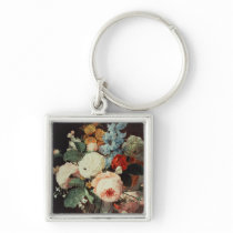 Vase of Flowers on a marble ledge keychains