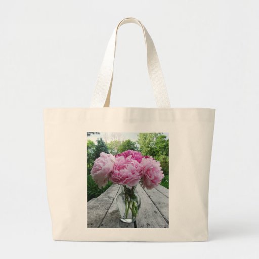 Vase of Pink Peonies Bag