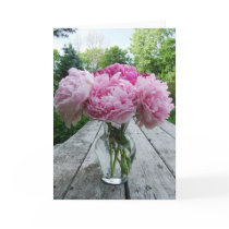 Vase of Pink Peonies Cards