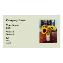 Vase of Sunflowers Business Card Templates