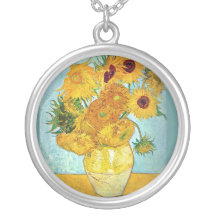 Vase with 12 Sunflowers3   Necklace