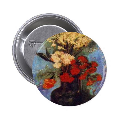 vase with carnations and other flowers vna Gogh Pin