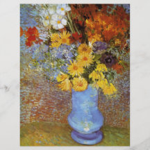 Vase with daisies and anemones - Van Gogh Flyer Design