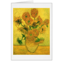 Vase with Fifteen Sunflowers, Vincent van Gogh Card