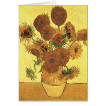 Vase with fifteen sunflowers,Vincent van Gogh Greeting Cards