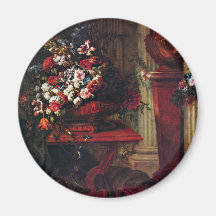 Vase With Flowers And Bronze Bust Of Louis Xiv By Fridge Magnets