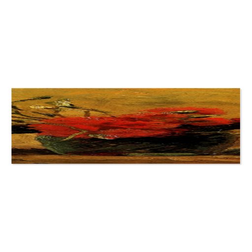 vase with red and white carnations, van Gogh Business Card Template