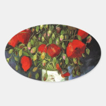 Vase with Red Poppies Vincent van Gogh Sticker