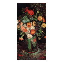 Vase with Zinnias and Geraniums by van Gogh Photo Greeting Card