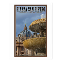 Vatican City - St Peters Square Fountain Post Card