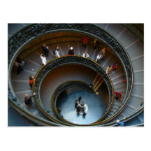 vatican spiral stairs post card