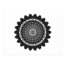 Vector Art "Sunflower" (black) Post Card