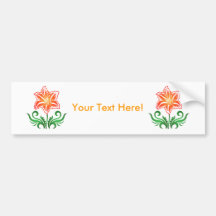 Vector Flower: Bumper Sticker