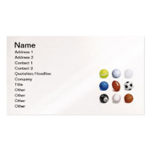 Vector Illustration of Sport Balls Business Card Templates