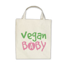 Vegan Baby Girl Organic Grocery Tote Bag