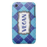Vegan (blue argyle) iPhone 3 covers