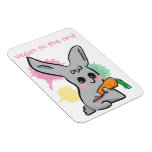 Vegan bunny with carrot premium magnet magnets