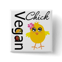 Vegan Chick Button