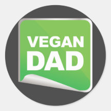 Vegan Dad Label Round Stickers