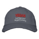 VEGAN Distressed twitter embroidered hats