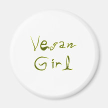 Vegan Girl 1 Refrigerator Magnets