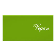 Vegan. Green. Slogan. Custom Picture Card
