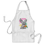 Vegan grey cute bunny with carrot apron aprons