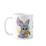 Vegan grey cute bunny with carrot mug mugs