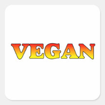 Vegan in Flames Square Stickers