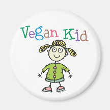 Vegan Kid Girl Fridge Magnet