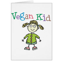 Vegan Kid Girl Greeting Card