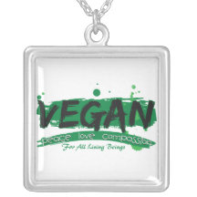 Vegan Peace Love Compassion Custom Necklace