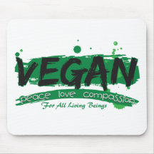 Vegan Peace Love Compassion Mouse Pad