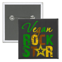 Vegan Rock Star Button