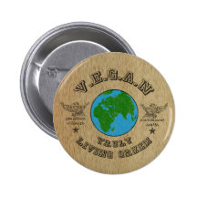 VEGAN -truly living green. Buttons
