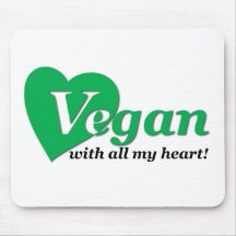 Vegan with all my heart mouse mats