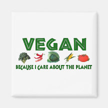 Vegans For The Planet Fridge Magnet
