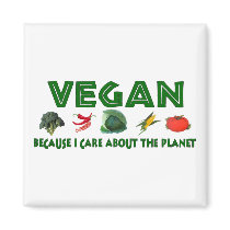 Vegans For The Planet Fridge Magnet