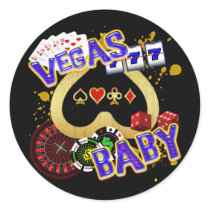 VEGAS BABY ROUND STICKERS