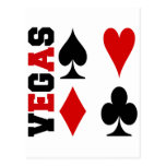 Vegas Card Suits Design Postcards