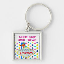 Vegas Final Fling Bachelorette Polka Dots Key Chain