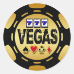 VEGAS GOLD AND BLACK POKER CHIP STICKERS
